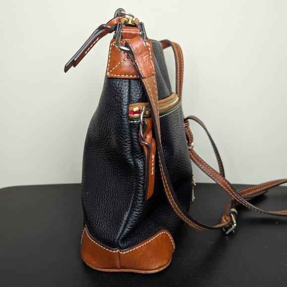 Dooney & Bourke Pebble Grain Black Leather Crossbody Purse Handbag Large - Picture 6 of 10